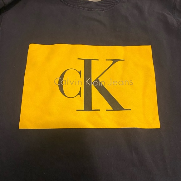 Calvin Klein Jeans Navy & Yellow Sweatshirt - Picture 3 of 6
